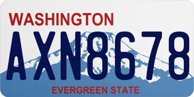 WA license plate AXN8678