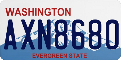 WA license plate AXN8680