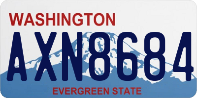 WA license plate AXN8684