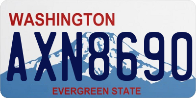 WA license plate AXN8690