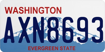 WA license plate AXN8693