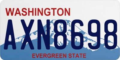 WA license plate AXN8698