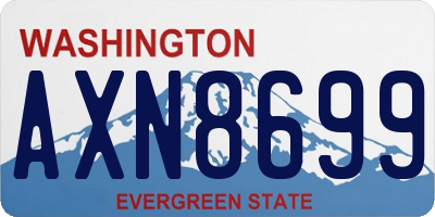WA license plate AXN8699