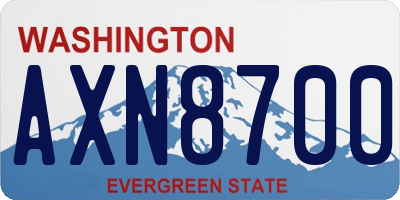 WA license plate AXN8700