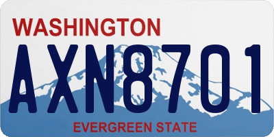 WA license plate AXN8701