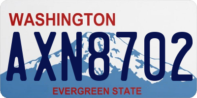 WA license plate AXN8702