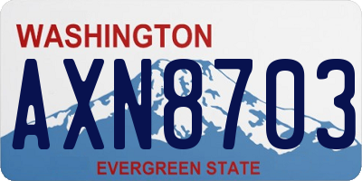 WA license plate AXN8703