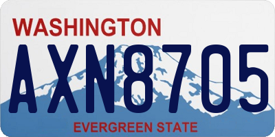 WA license plate AXN8705