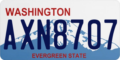 WA license plate AXN8707