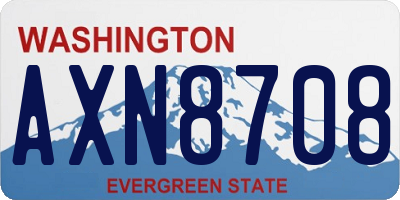 WA license plate AXN8708