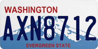 WA license plate AXN8712
