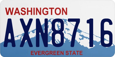 WA license plate AXN8716
