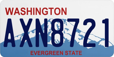 WA license plate AXN8721