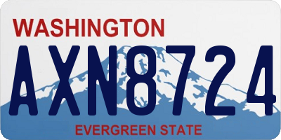 WA license plate AXN8724