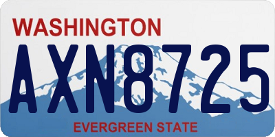 WA license plate AXN8725