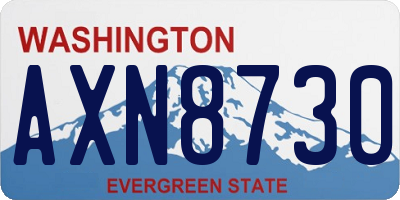 WA license plate AXN8730