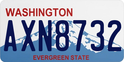 WA license plate AXN8732