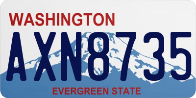 WA license plate AXN8735