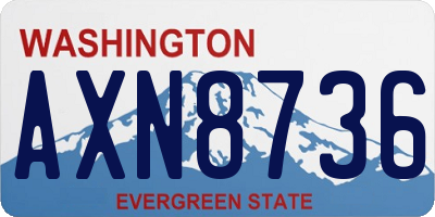 WA license plate AXN8736