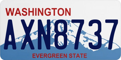 WA license plate AXN8737