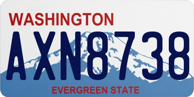 WA license plate AXN8738