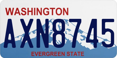 WA license plate AXN8745