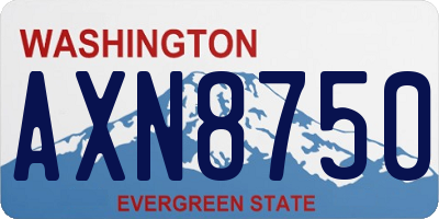 WA license plate AXN8750