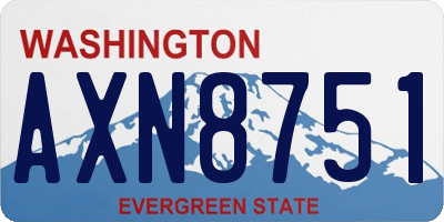WA license plate AXN8751