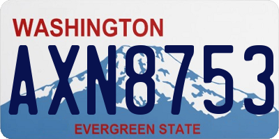 WA license plate AXN8753