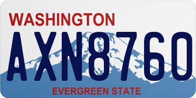 WA license plate AXN8760