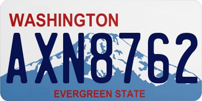 WA license plate AXN8762