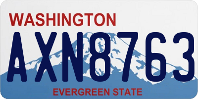 WA license plate AXN8763