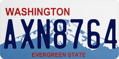 WA license plate AXN8764