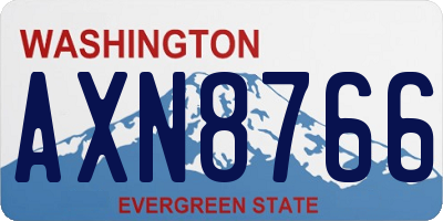 WA license plate AXN8766