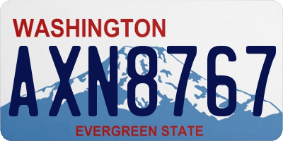 WA license plate AXN8767