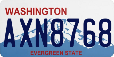 WA license plate AXN8768