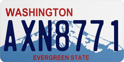 WA license plate AXN8771