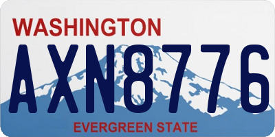 WA license plate AXN8776