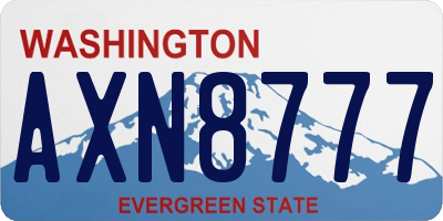 WA license plate AXN8777