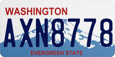 WA license plate AXN8778