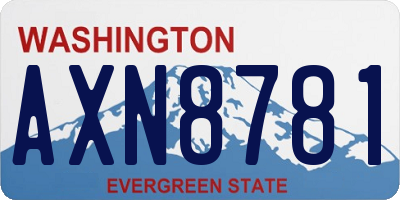 WA license plate AXN8781