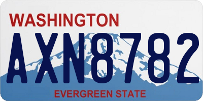 WA license plate AXN8782
