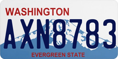 WA license plate AXN8783