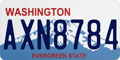 WA license plate AXN8784