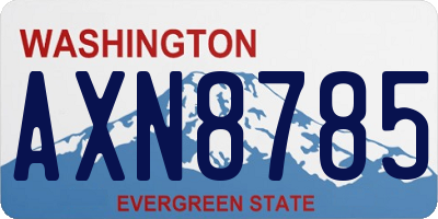 WA license plate AXN8785