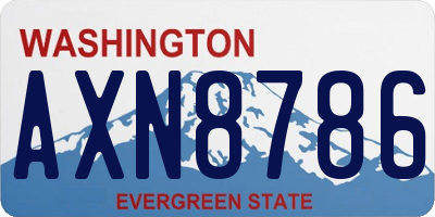 WA license plate AXN8786