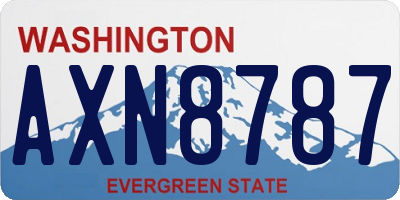 WA license plate AXN8787