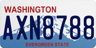 WA license plate AXN8788