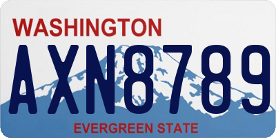 WA license plate AXN8789