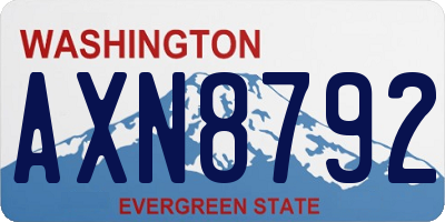 WA license plate AXN8792